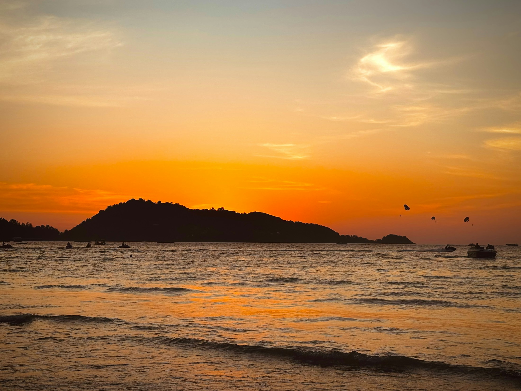 Golden-hour sunset at Patong Beach, Phuket